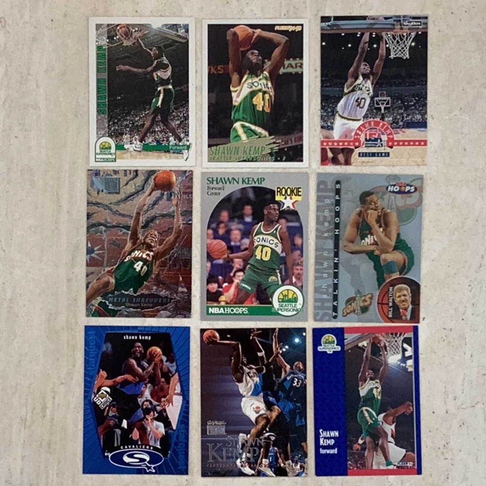 Shawn Kemp 1990 Basketball Cards Rookie NBA Hoops 279 Seattle Supersonics
